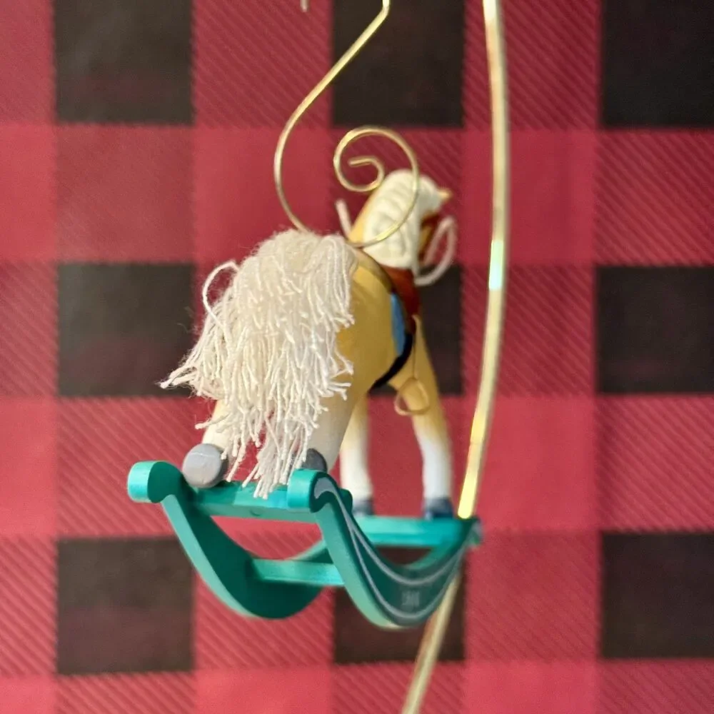 1986 Hallmark Rocking Horse #6 Collectors Series Vintage Christmas Ornament